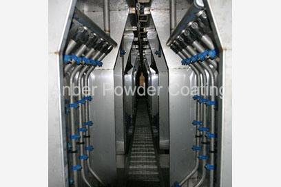 Stainless steel pipeline with PP spray nozzles